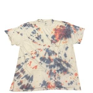 Handmade Tie-Dye‎ T-Shirt Unisex L Multicolor Graphic Print Short Sleeve